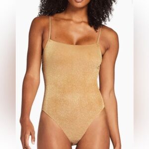 Vitamin A Jenna One Piece Swimsuit - gold metallic